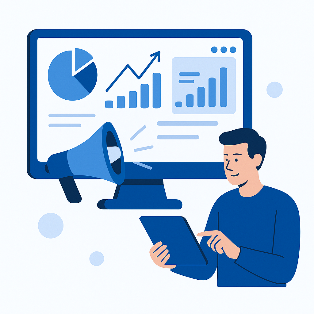 Advertiser analyzing campaign performance